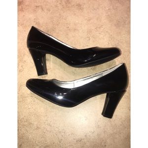 Black Patent Leather Heels, Size 7